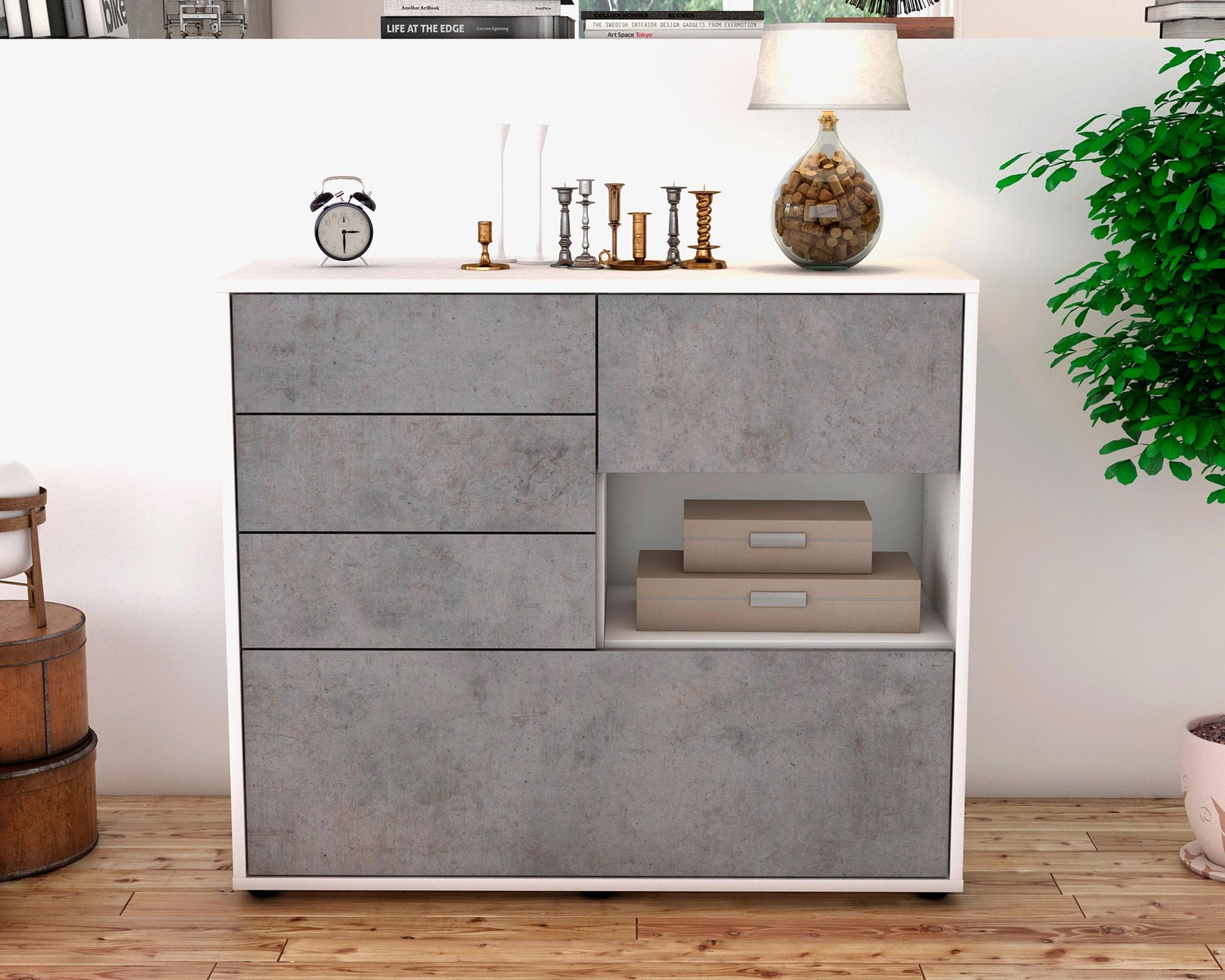 Sideboard Coco, Beton (92x79x35cm)