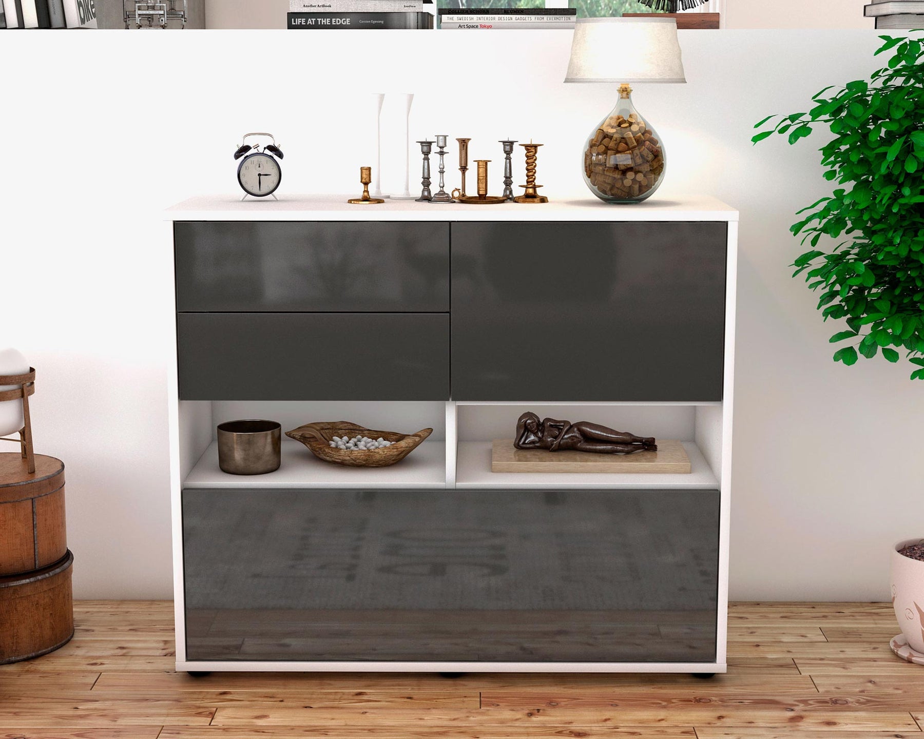 Sideboard Cornelia, Grau (92x79x35cm)