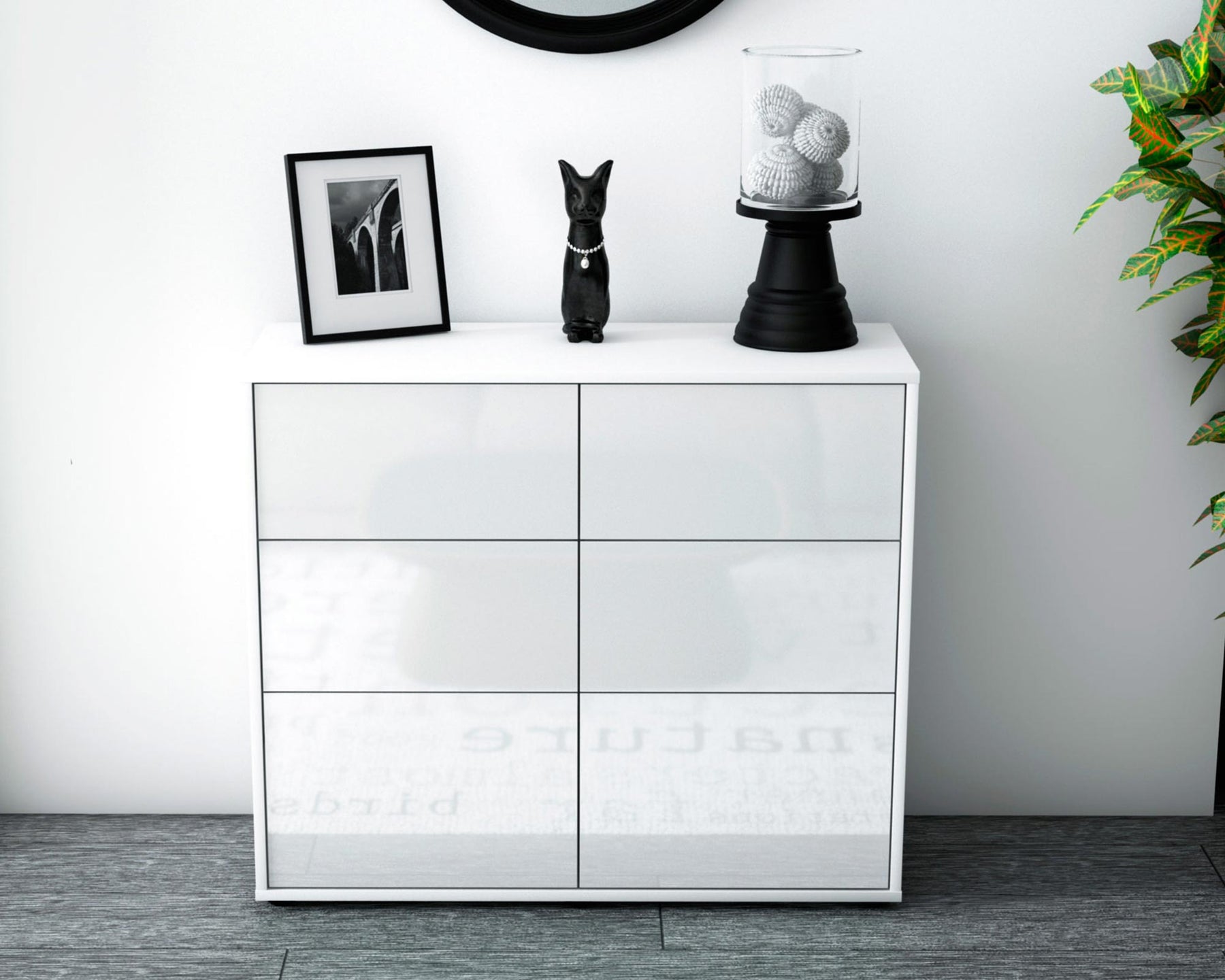 Sideboard Dalida, Weiß (92x79x35cm)