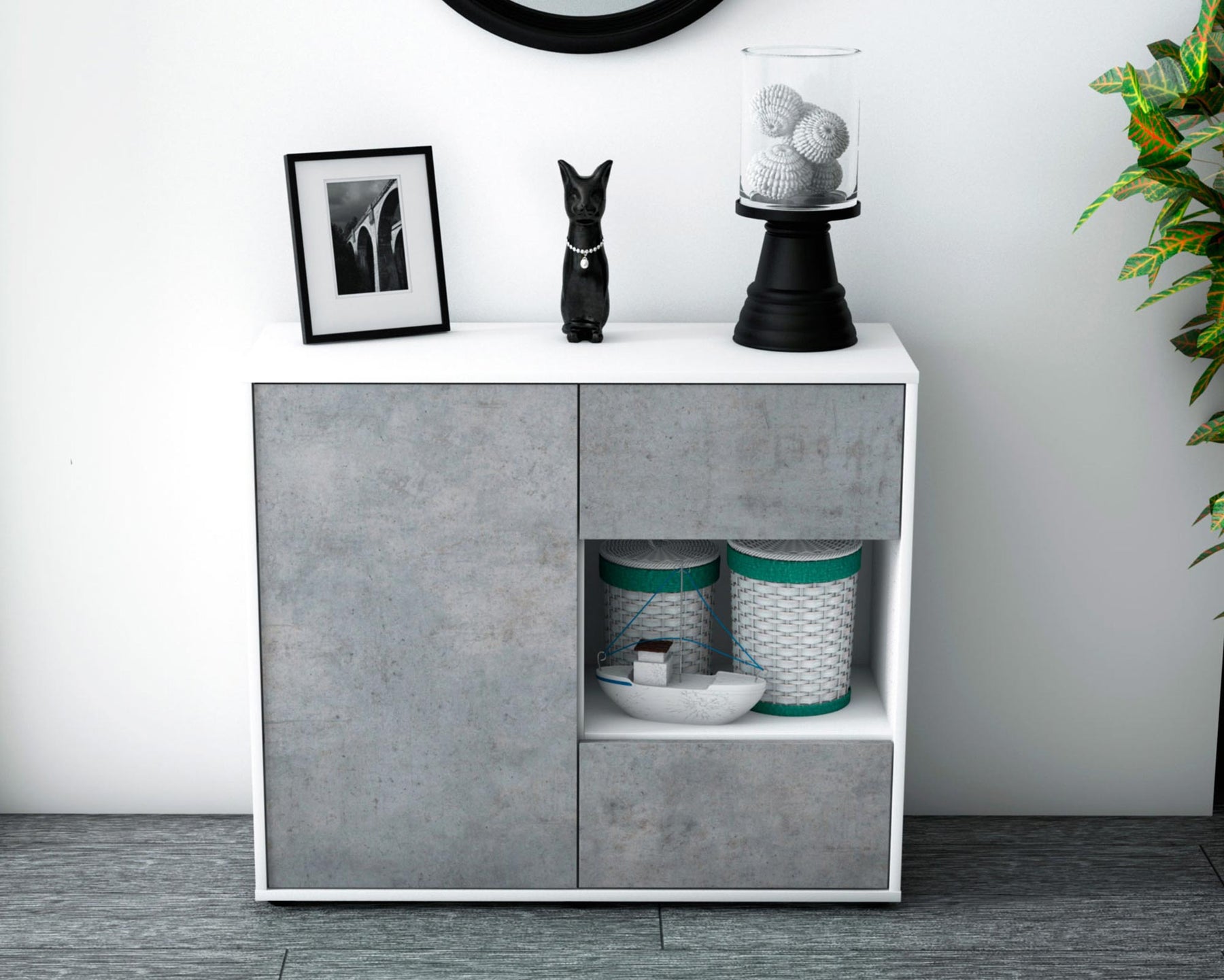 Sideboard Danica, Beton (92x79x35cm)