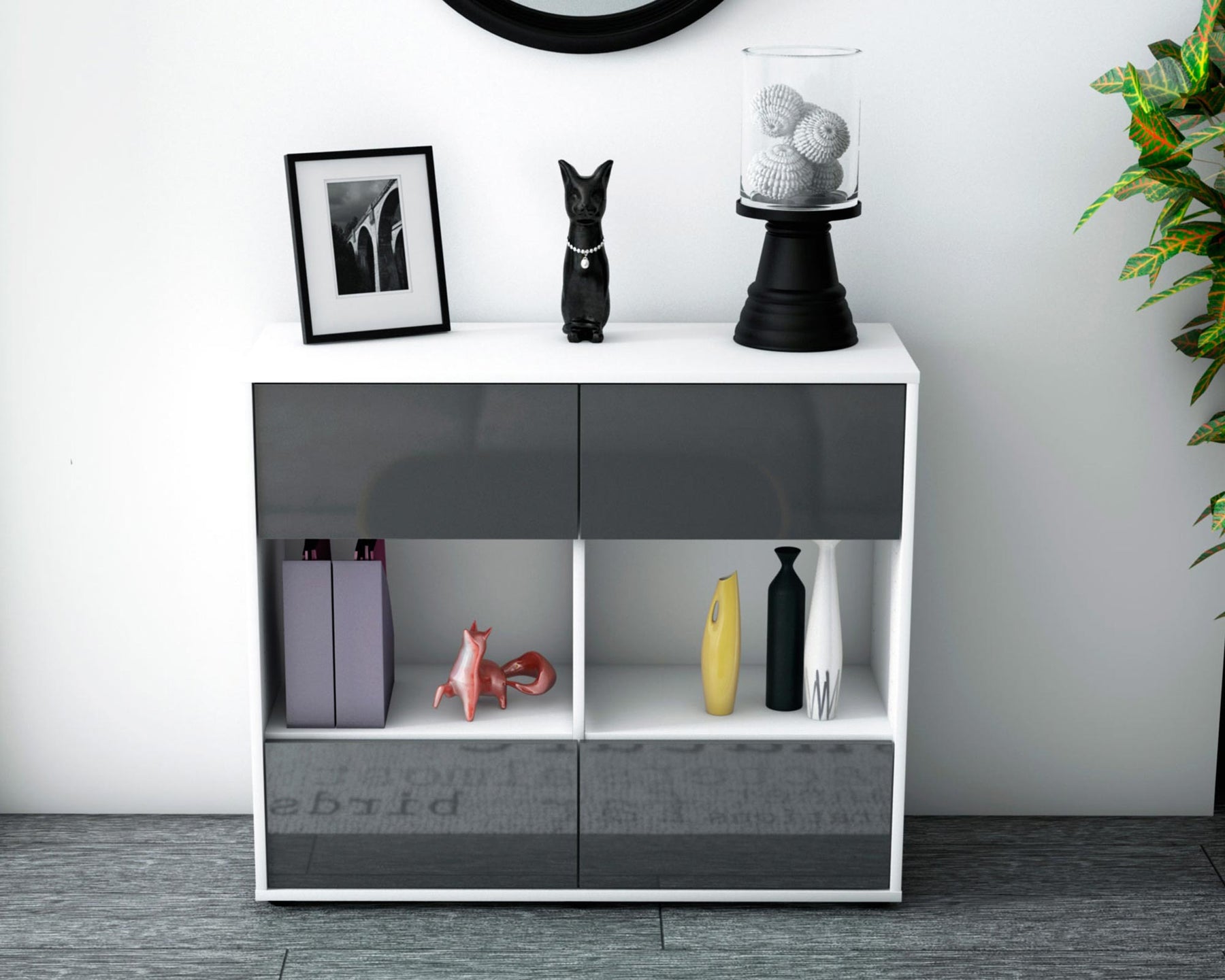 Sideboard Daniela, Grau (92x79x35cm)