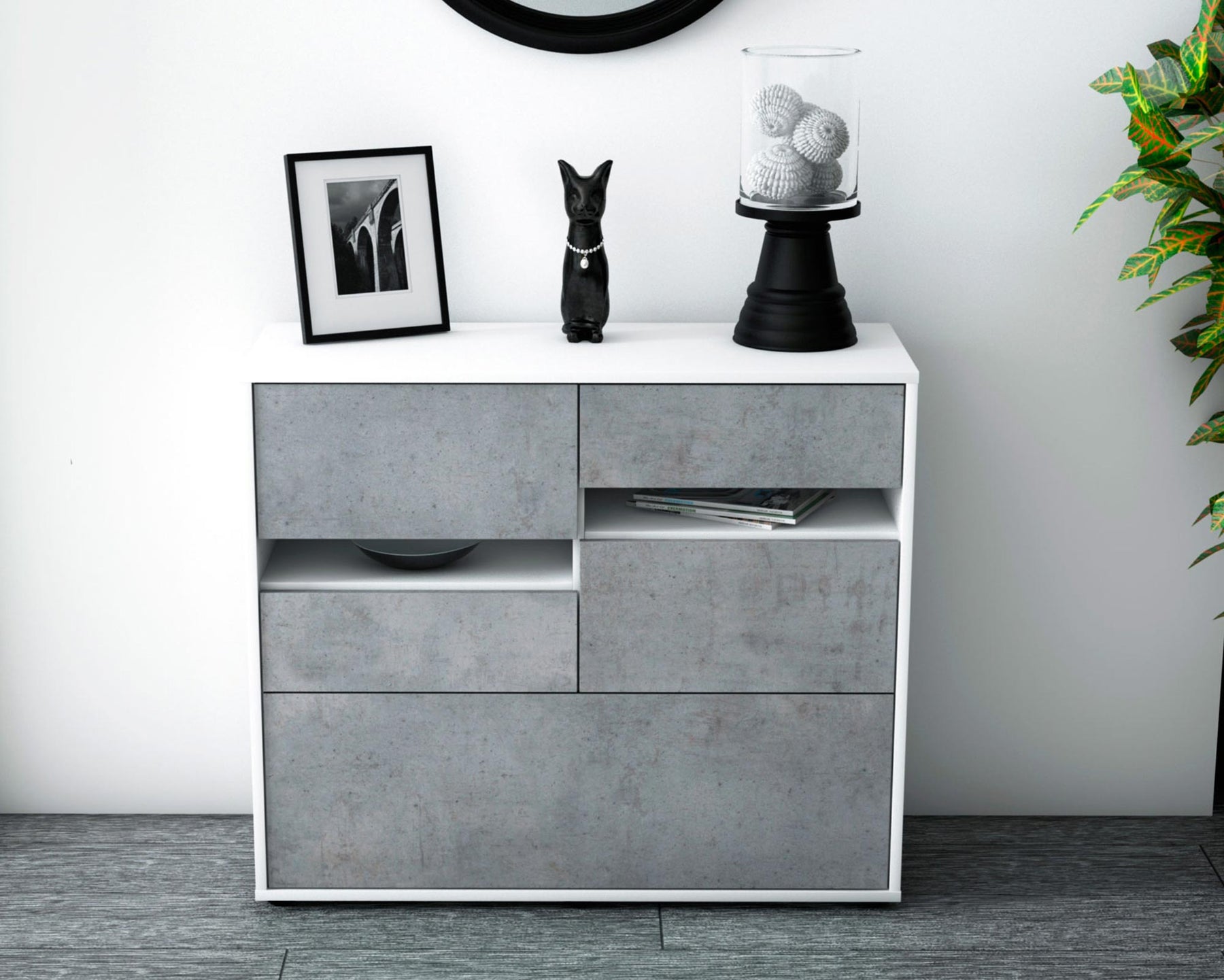 Sideboard Daria, Beton (92x79x35cm)