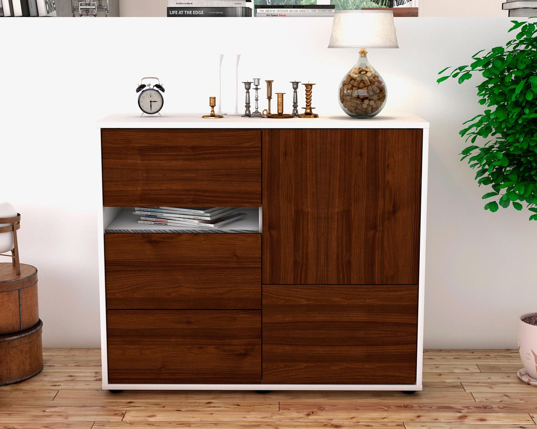 Sideboard Davina, Walnuss (92x79x35cm)