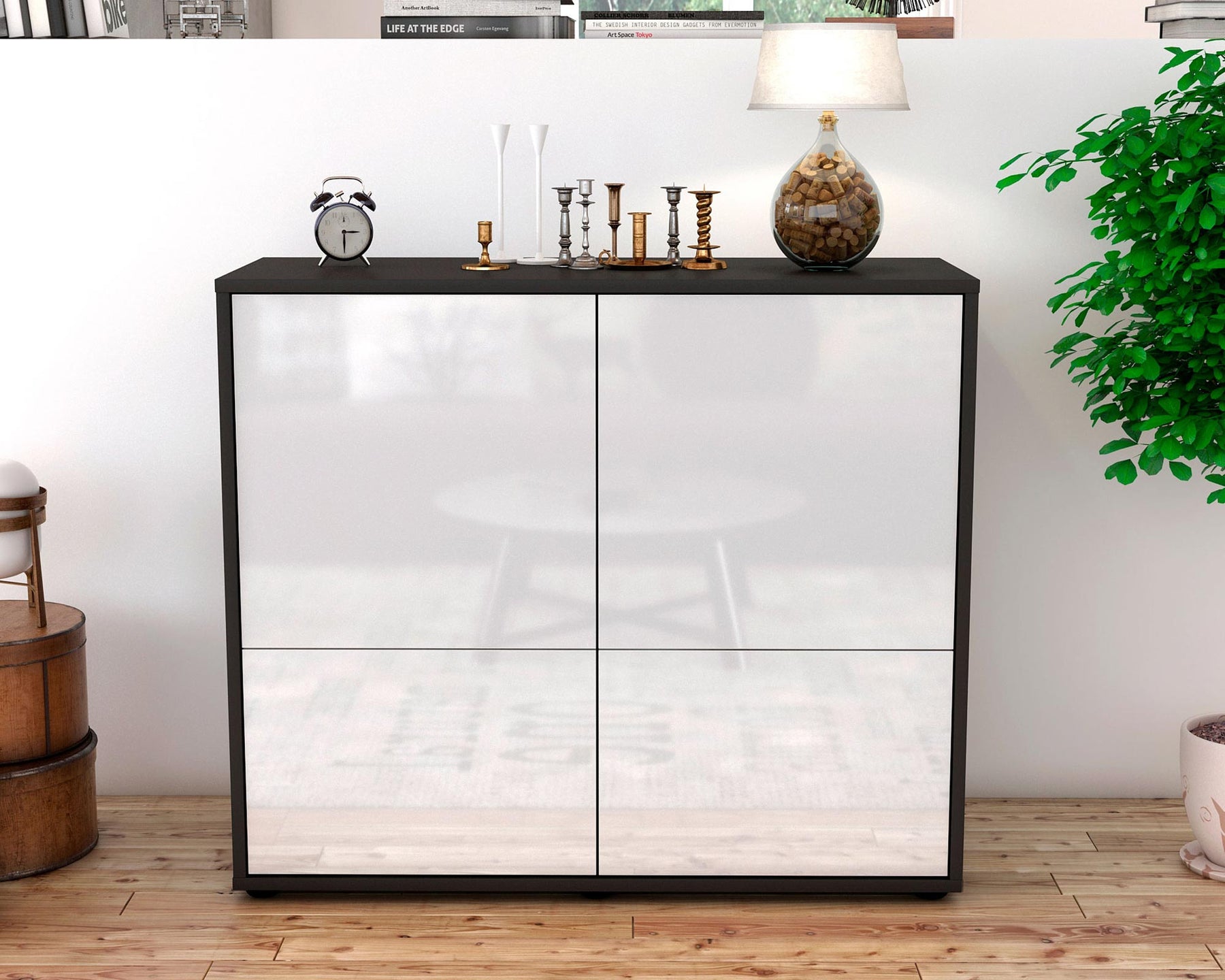 Sideboard Cara, Weiß (92x79x35cm)