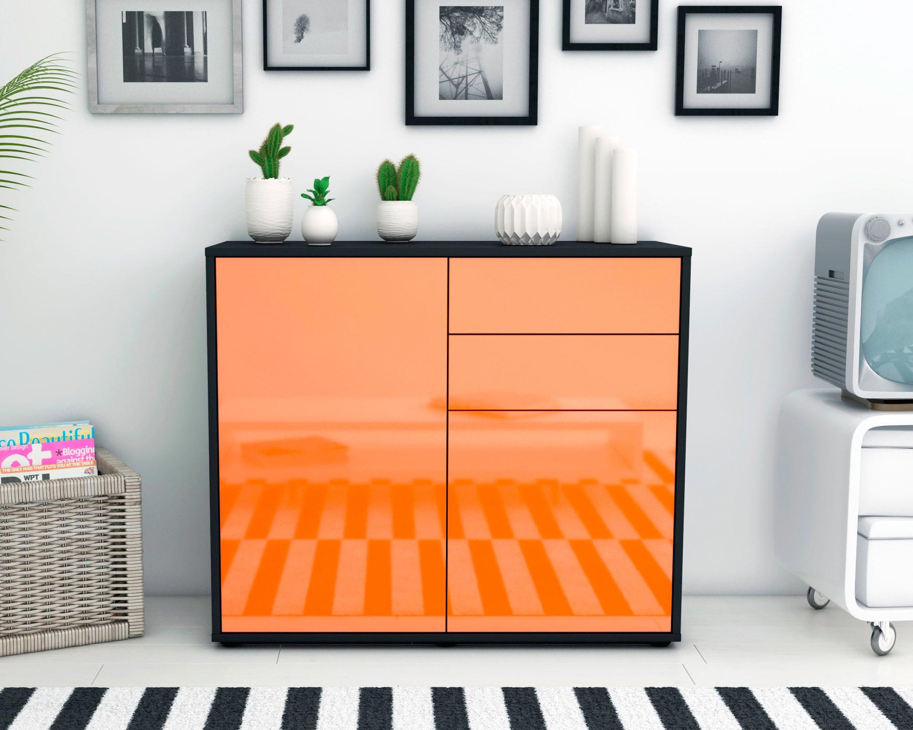 Sideboard Chantal, Orange (92x79x35cm)