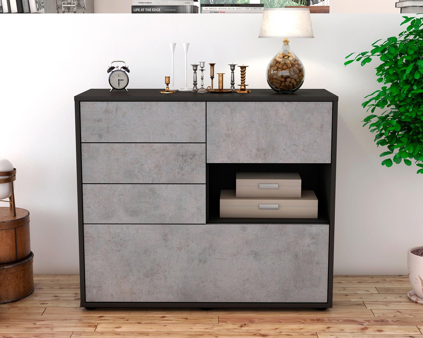 Sideboard Coco, Beton (92x79x35cm)