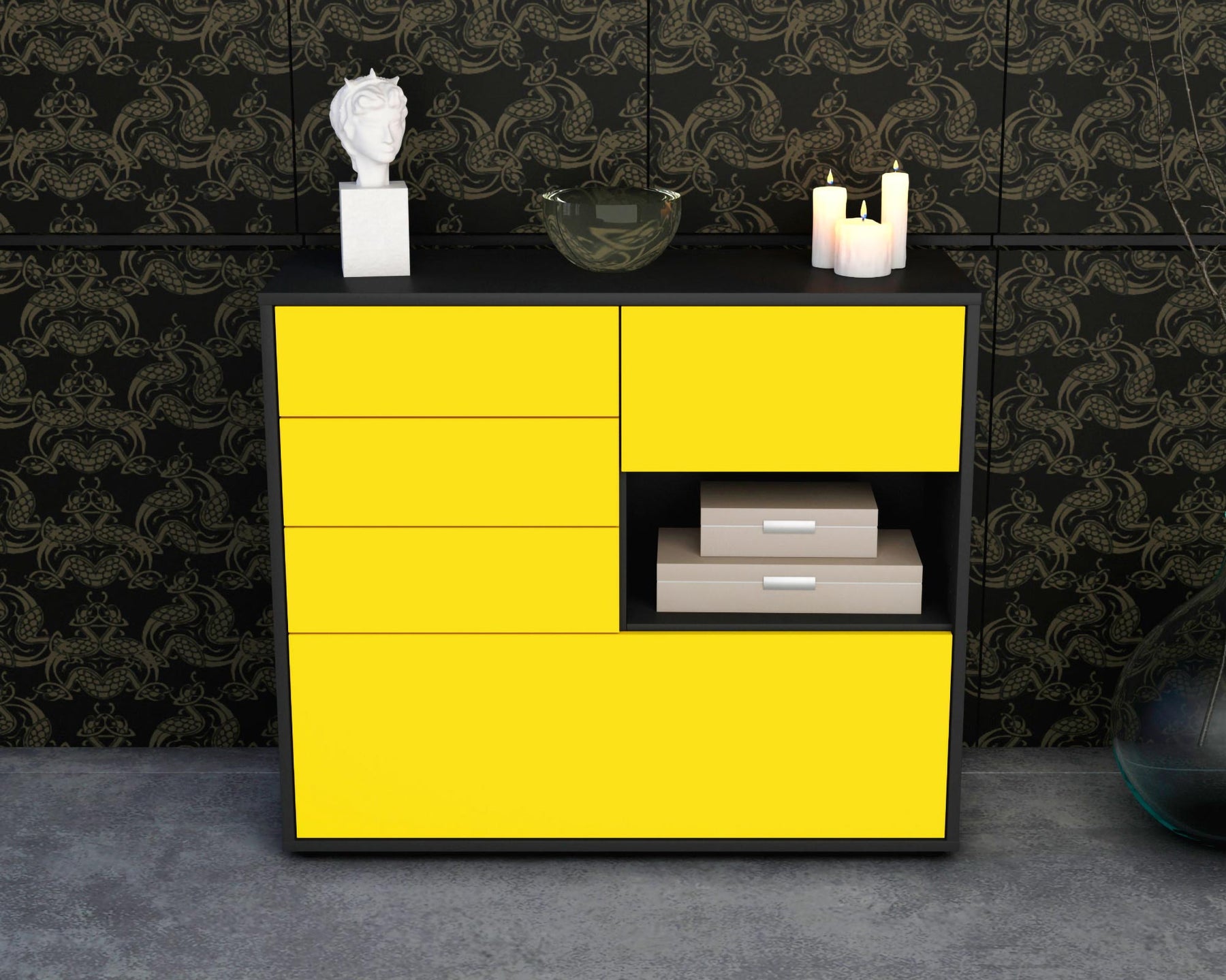 Sideboard Coco, Gelb (92x79x35cm)