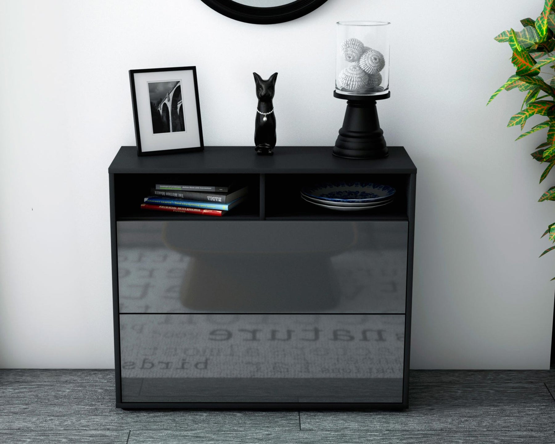 Sideboard Cosma, Grau (92x79x35cm)