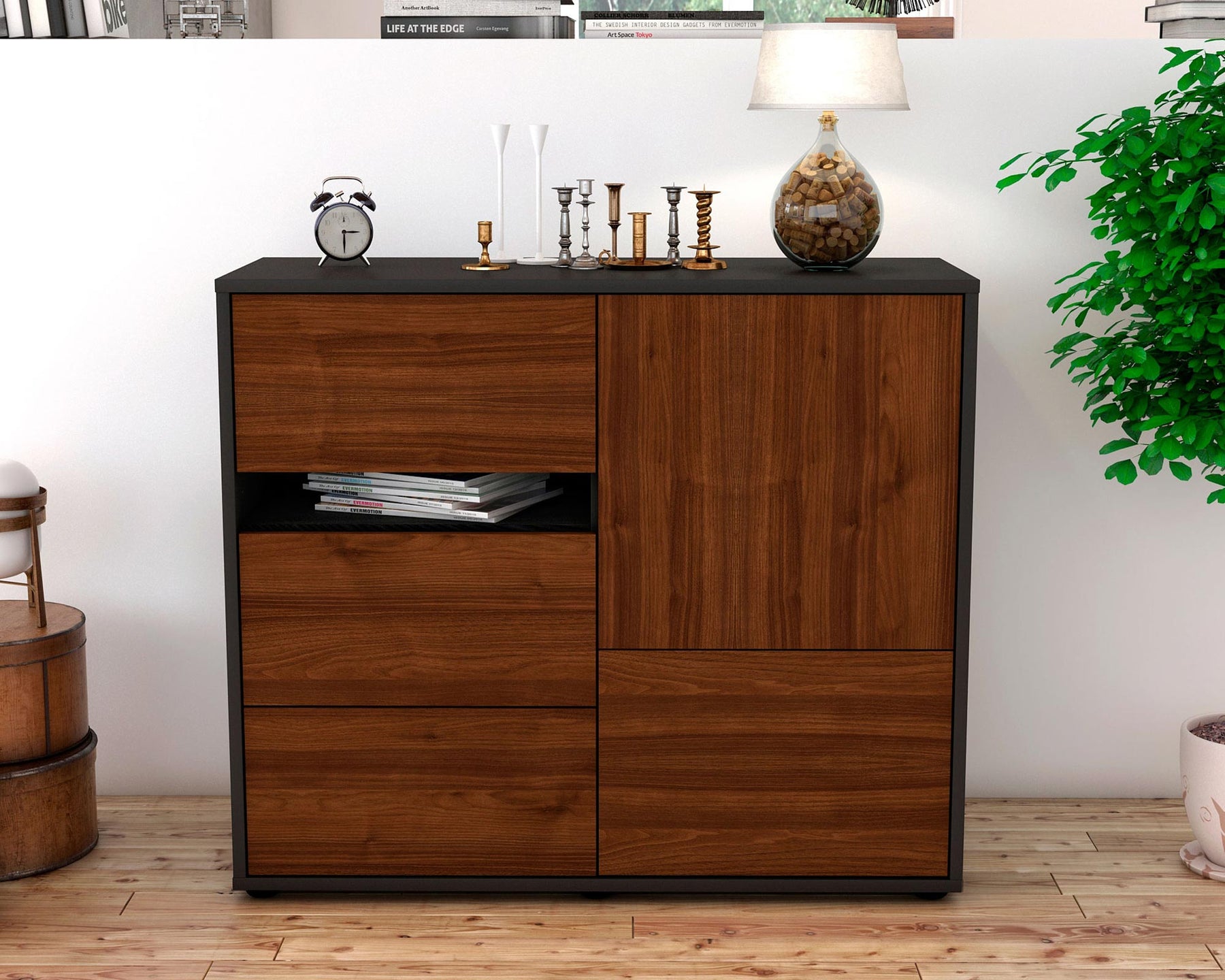 Sideboard Davina, Walnuss (92x79x35cm)