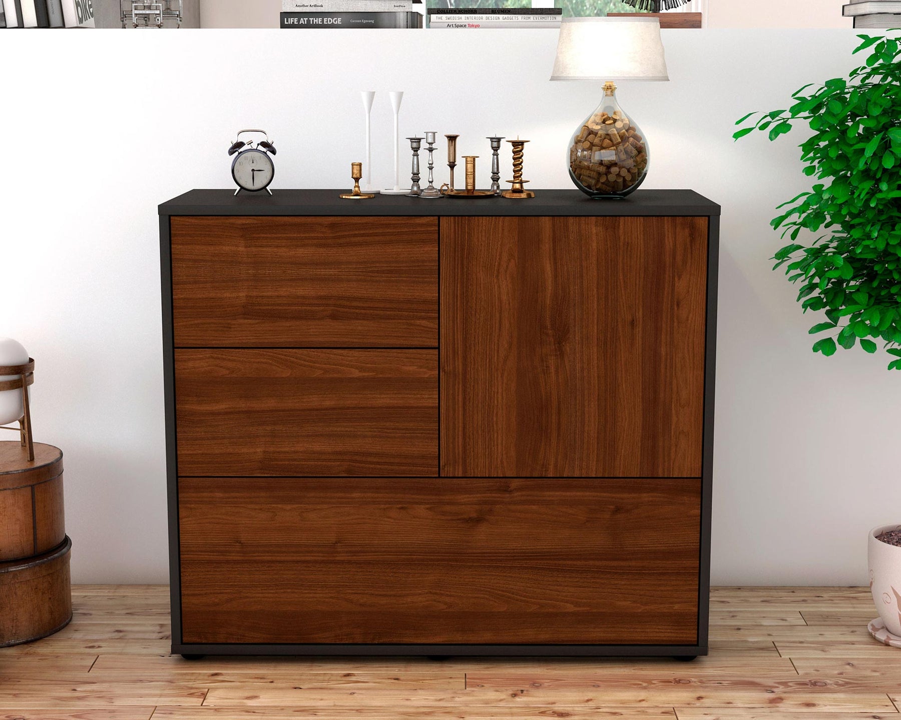 Sideboard Deanna, Walnuss (92x79x35cm)