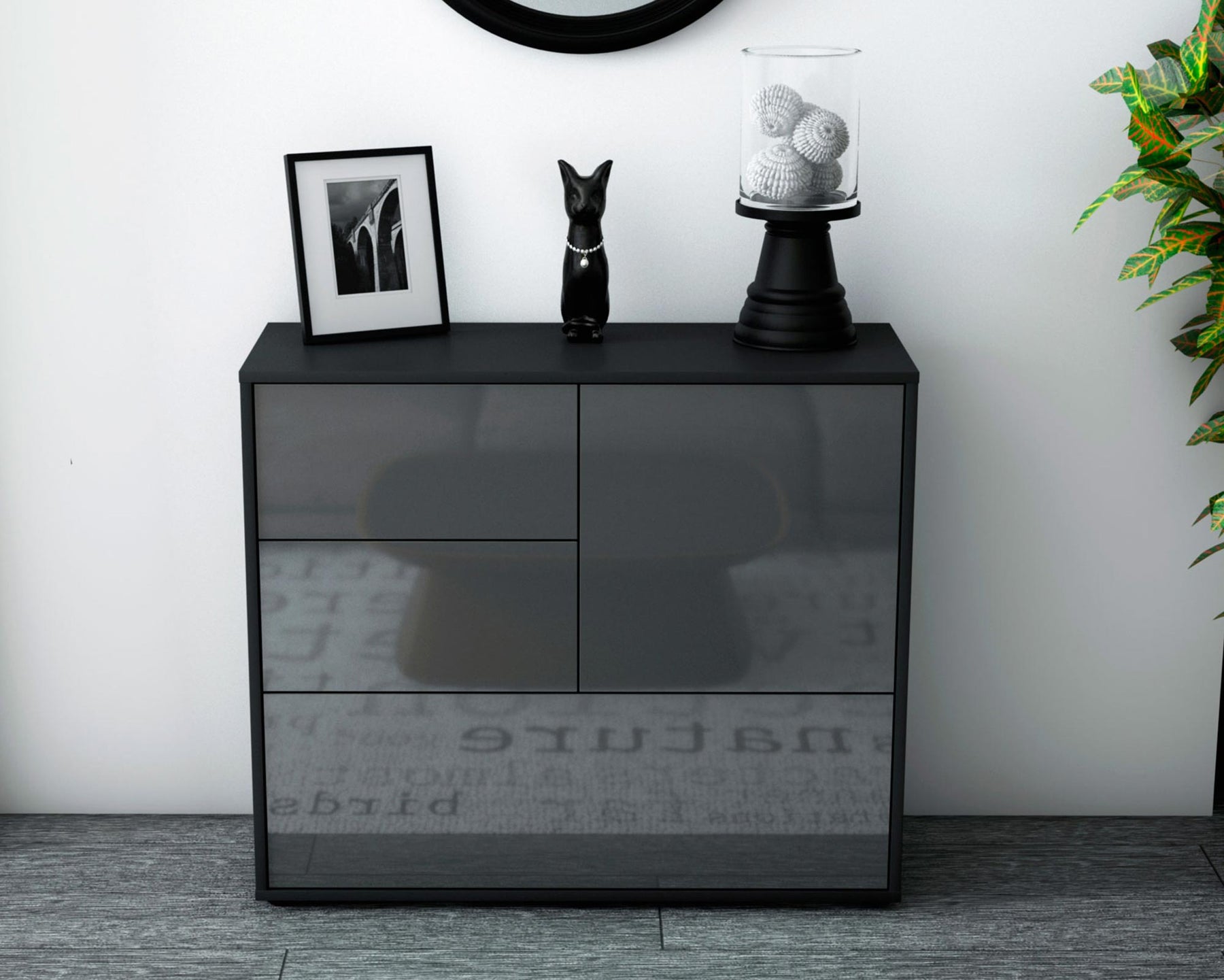 Sideboard Deanna, Grau (92x79x35cm)