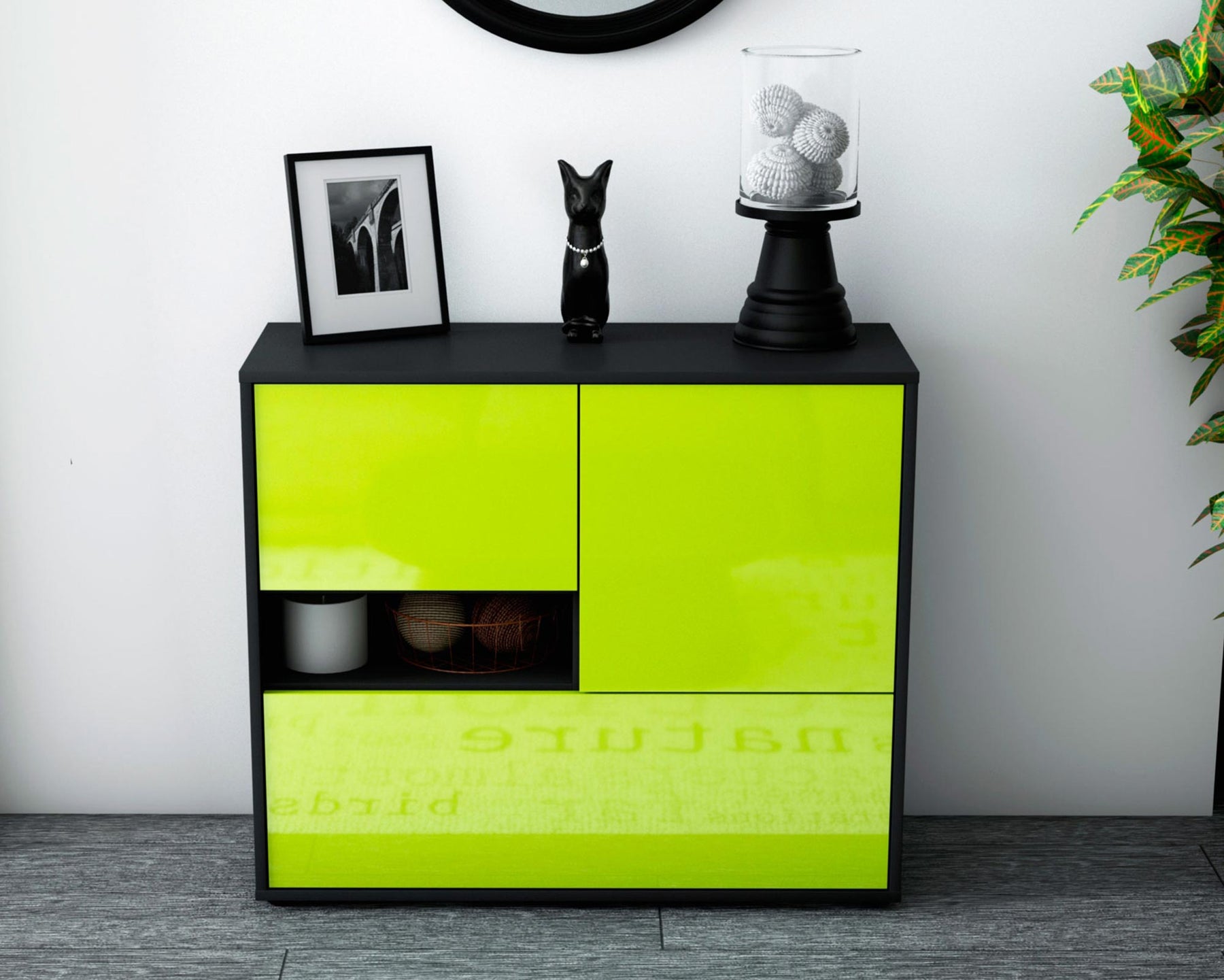 Sideboard Debora, Grün (92x79x35cm)