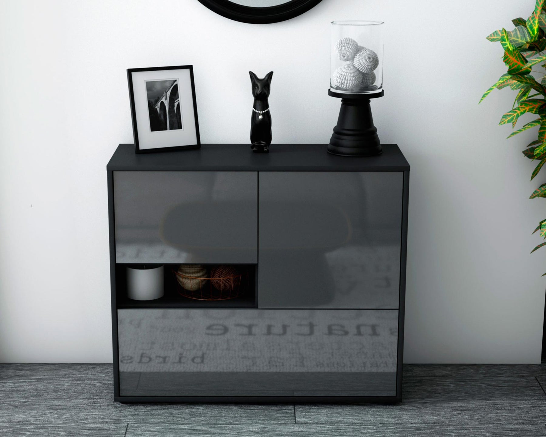 Sideboard Debora, Grau (92x79x35cm)