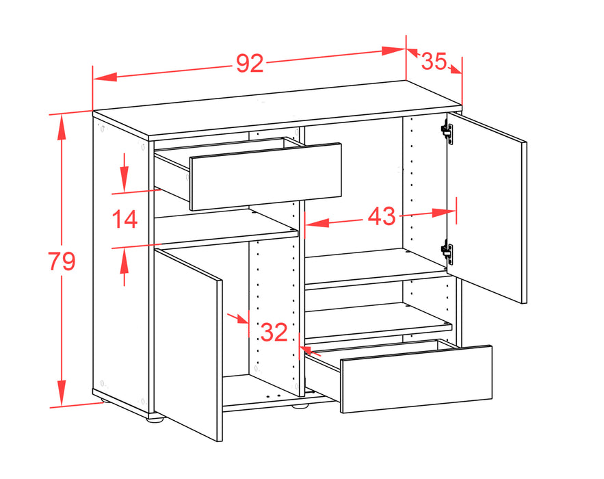 Sideboard Carmelina, Rost (92x79x35cm)