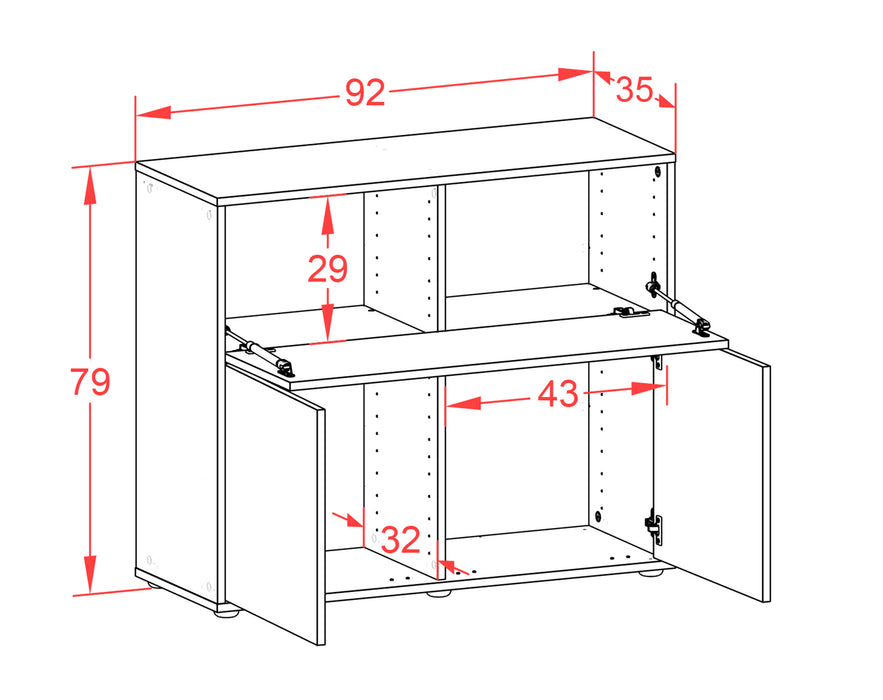 Sideboard Carolin, Rost (92x79x35cm)