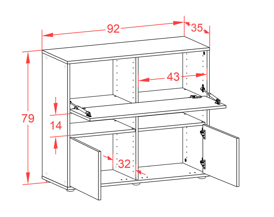 Sideboard Cassandra, Rost (92x79x35cm)