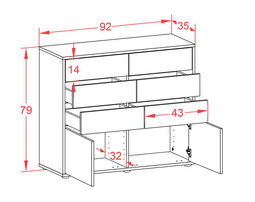 Sideboard Celeste, Rost (92x79x35cm)