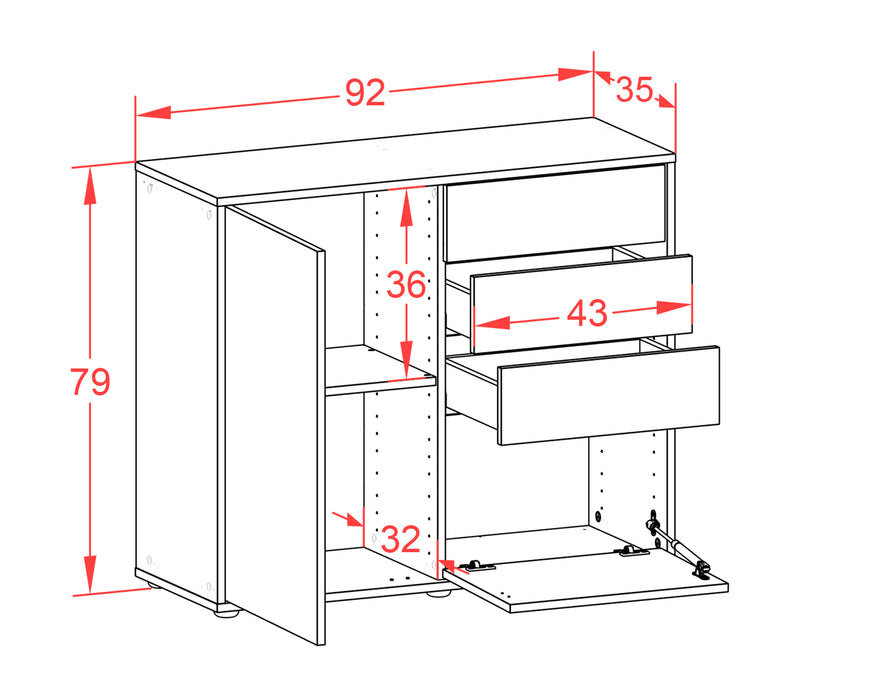 Sideboard Celestina, Rost (92x79x35cm)