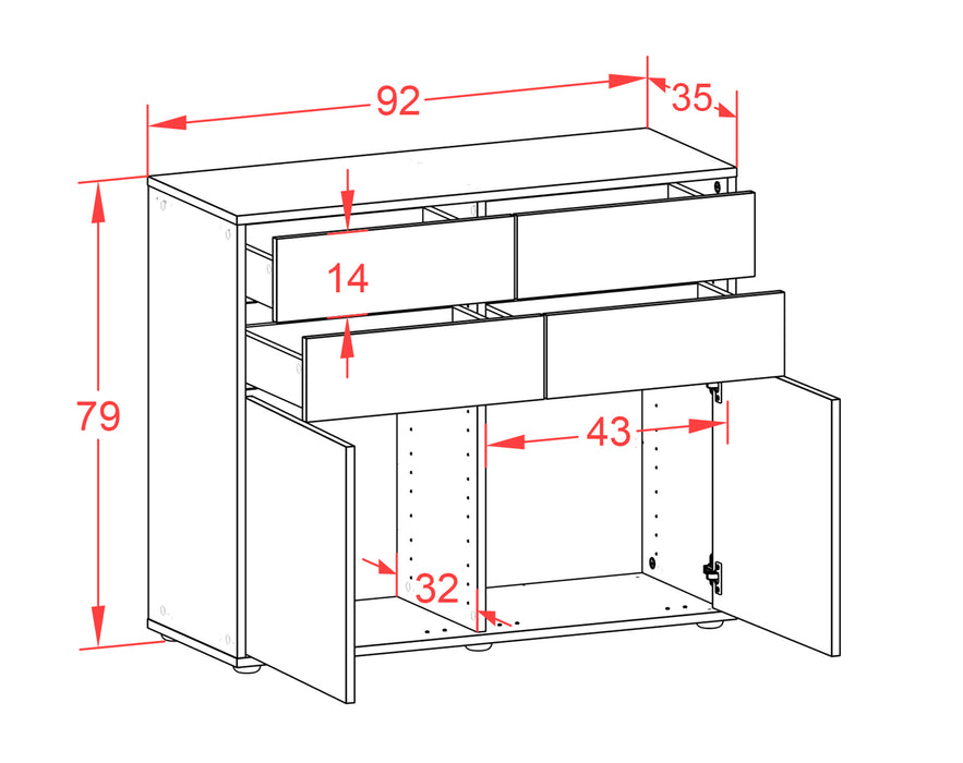 Sideboard Celia, Rost (92x79x35cm)