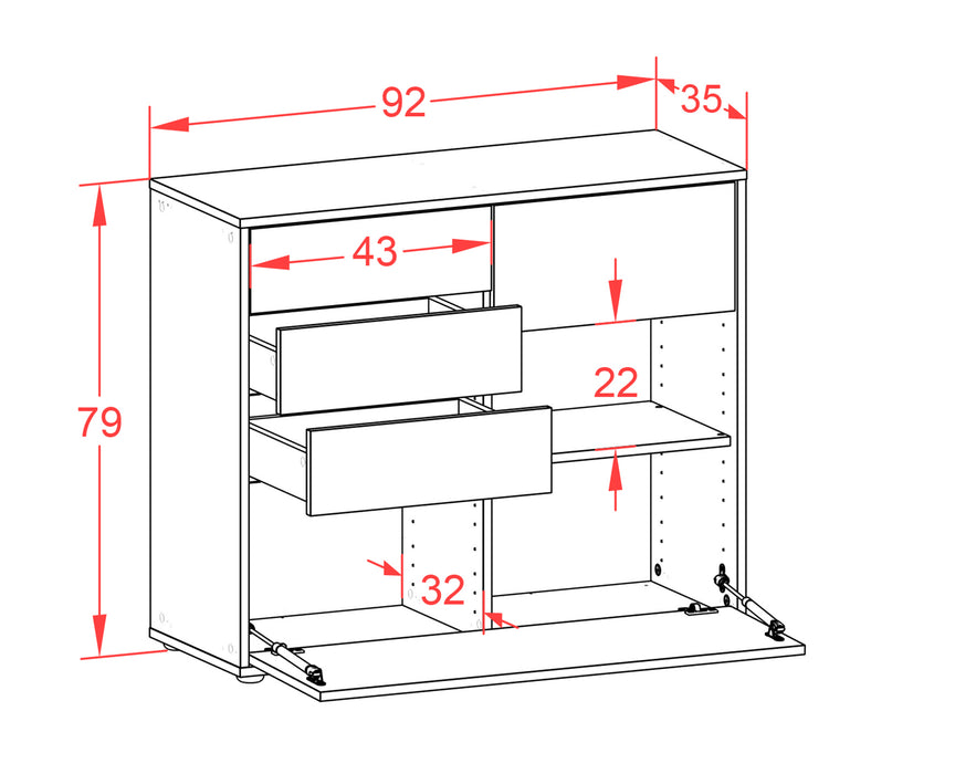 Sideboard Coco, Rost (92x79x35cm)