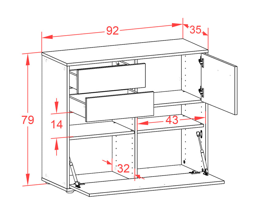 Sideboard Cornelia, Eiche (92x79x35cm)