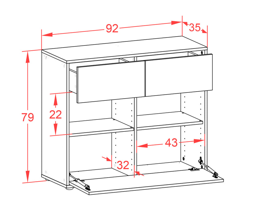 Sideboard Cosima, Walnuss (92x79x35cm)