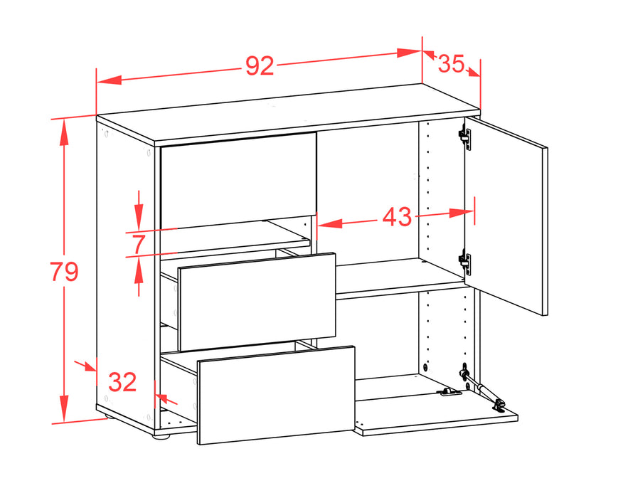 Sideboard Davina, Rost (92x79x35cm)