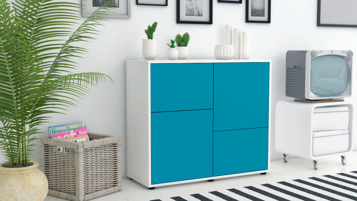 Sideboard Carla, Türkis (92x79x35cm)