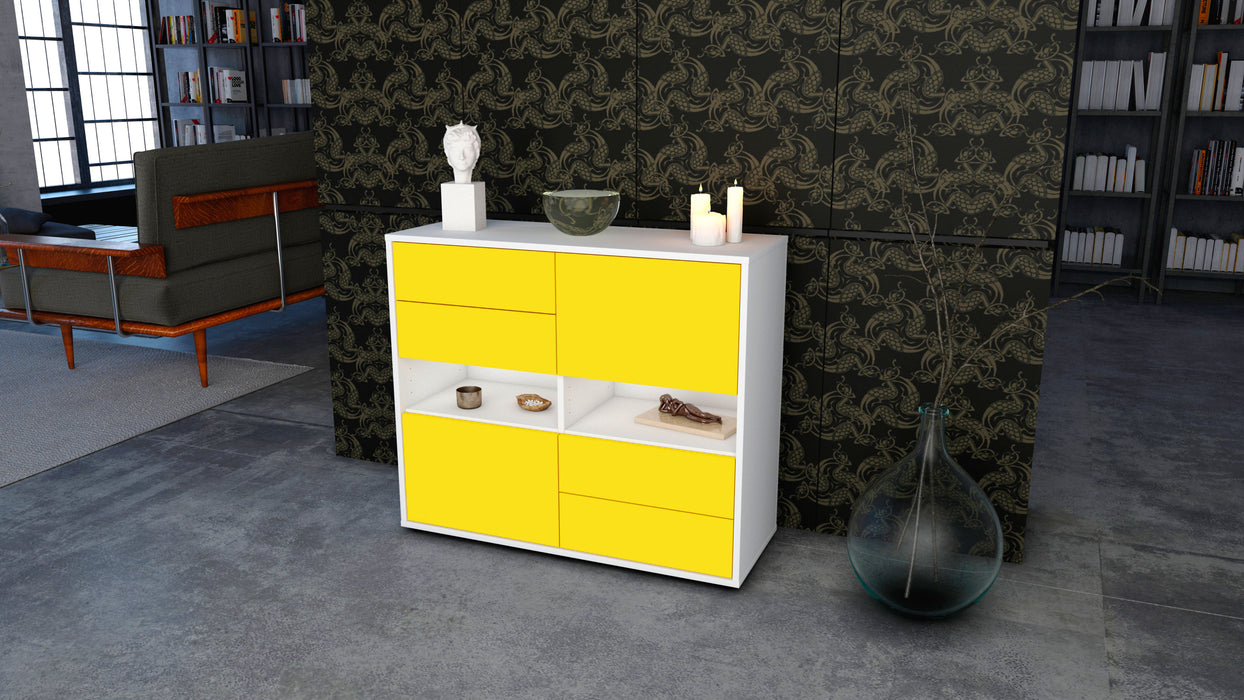 Sideboard Claudia, Gelb (92x79x35cm)