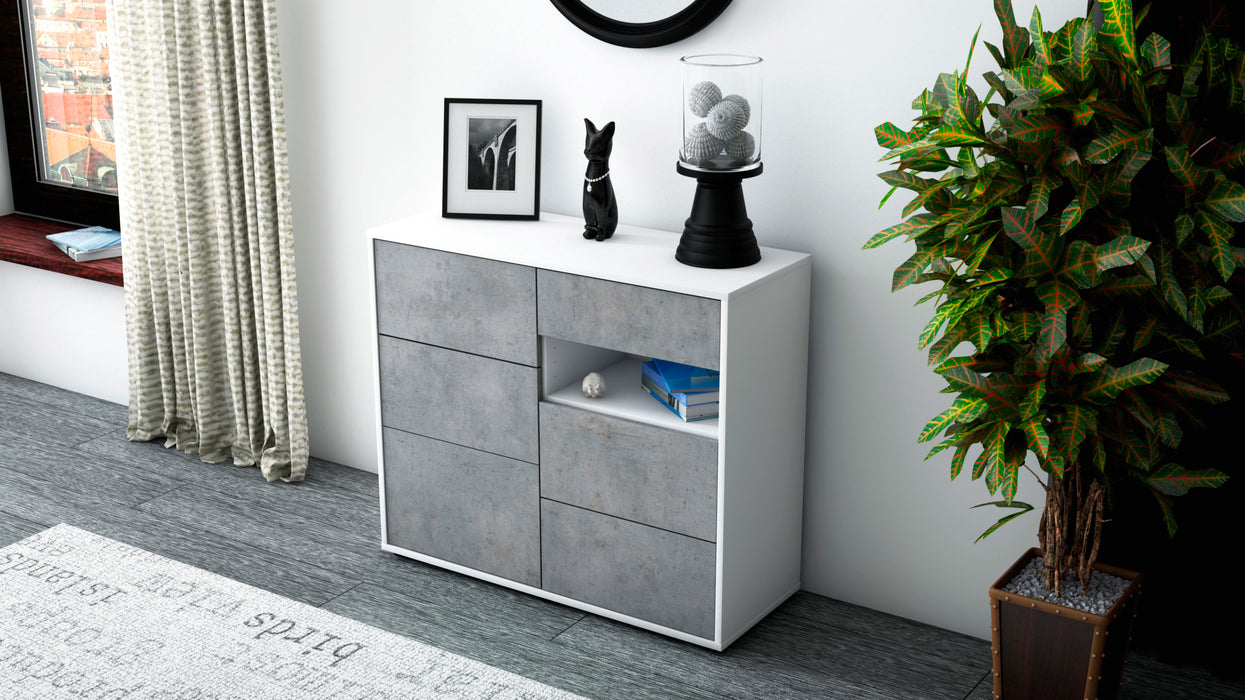 Sideboard Dariella, Beton (92x79x35cm)