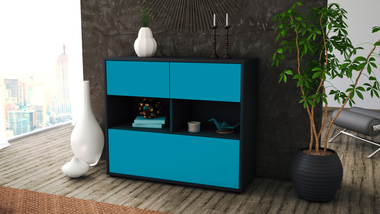 Sideboard Cosima, Türkis (92x79x35cm)