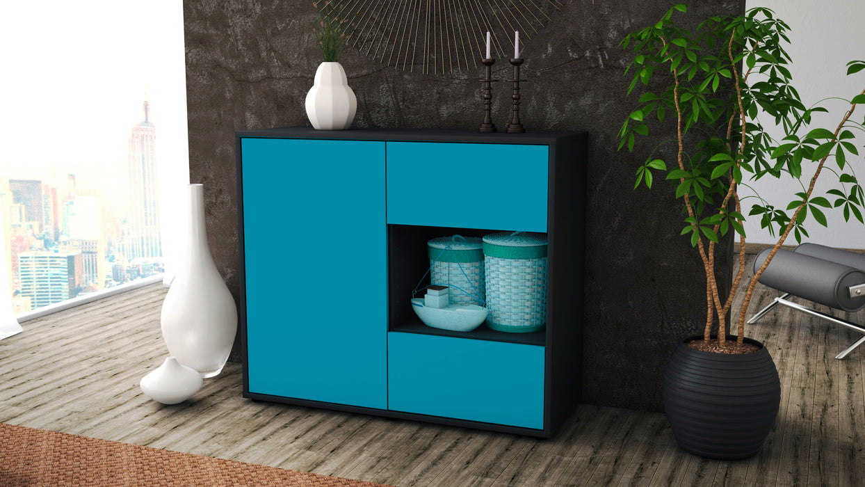 Sideboard Danica, Türkis (92x79x35cm)