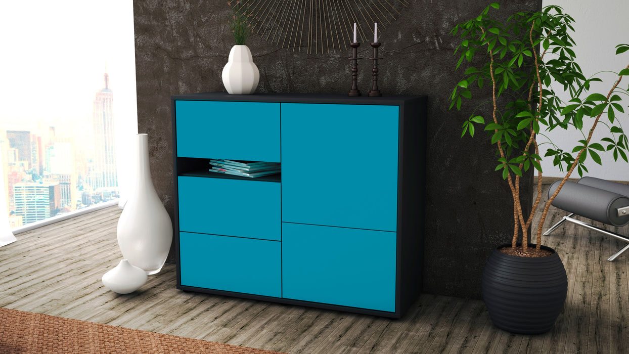 Sideboard Davina, Türkis (92x79x35cm)