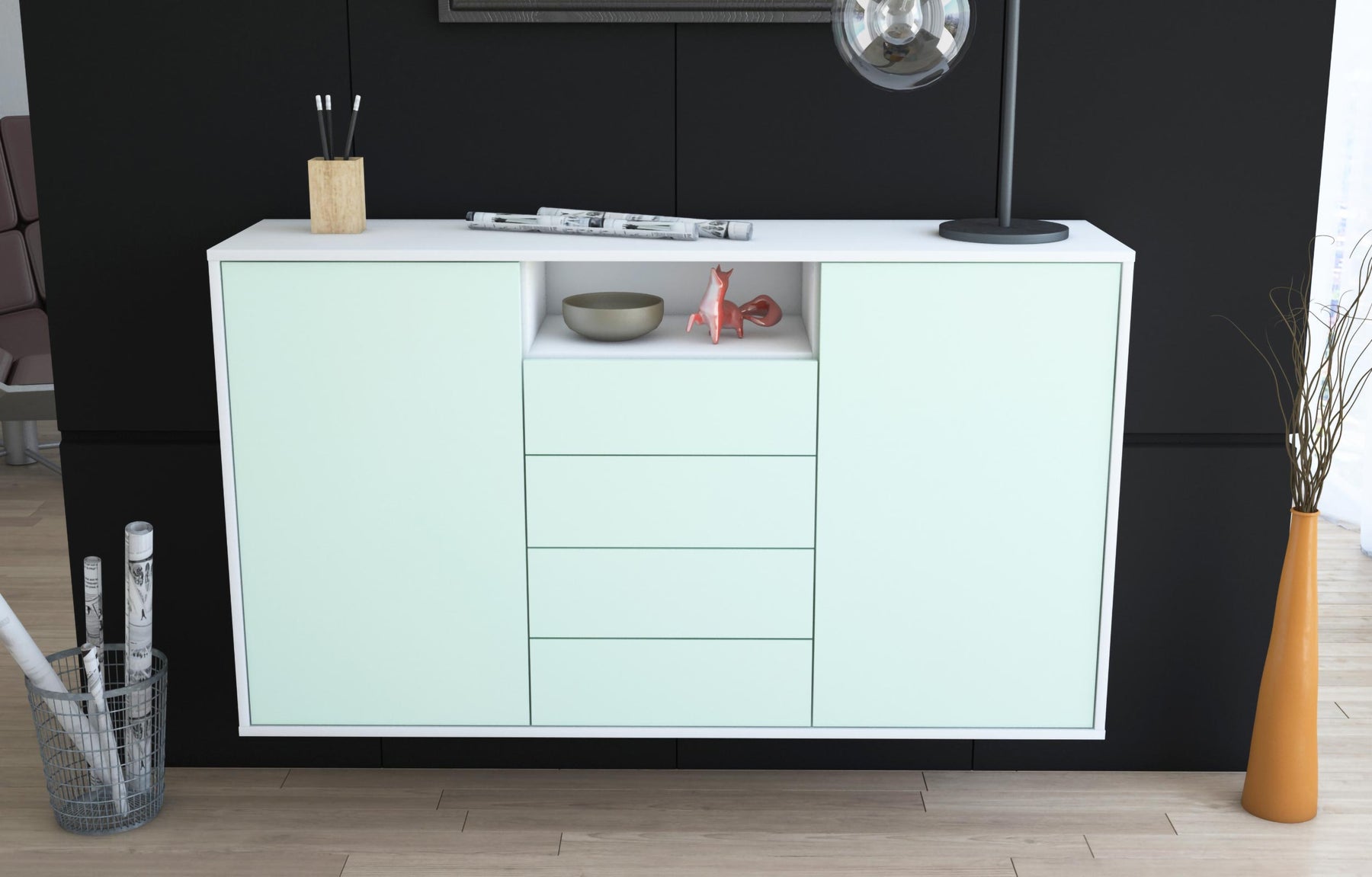 Sideboard Eugene, Mint, hängend (136x79x35cm)