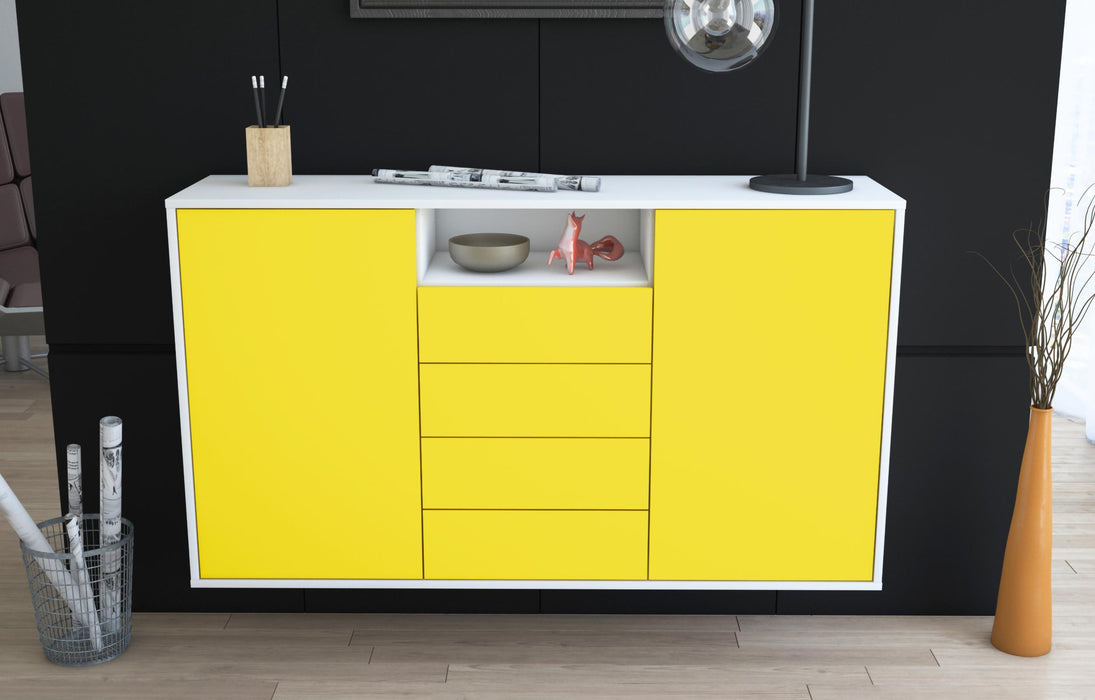 Sideboard Eugene, Gelb, hängend (136x79x35cm)