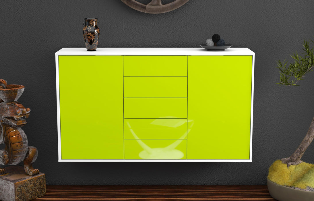 Sideboard Pembroke Pines, Grün, hängend (136x79x35cm)