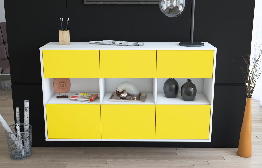 Sideboard Paterson, Gelb, hängend (136x79x35cm)