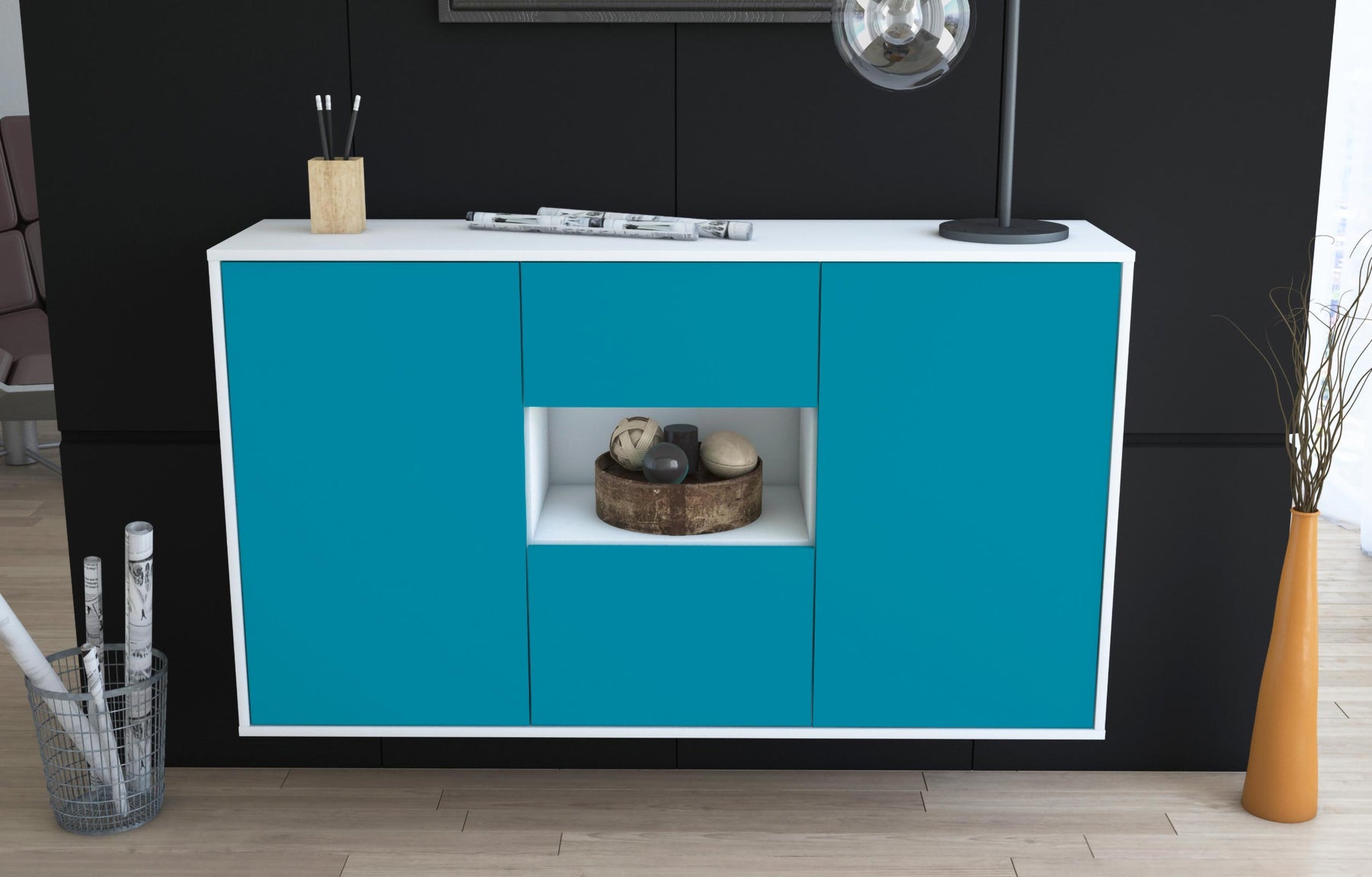 Sideboard Pasadena, Türkis, hängend (136x79x35cm)