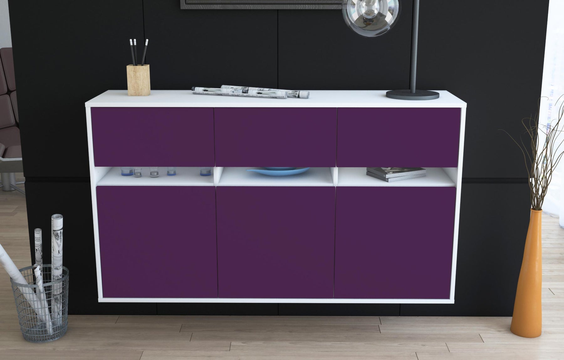 Sideboard Joliet, Lila, hängend (136x79x35cm)