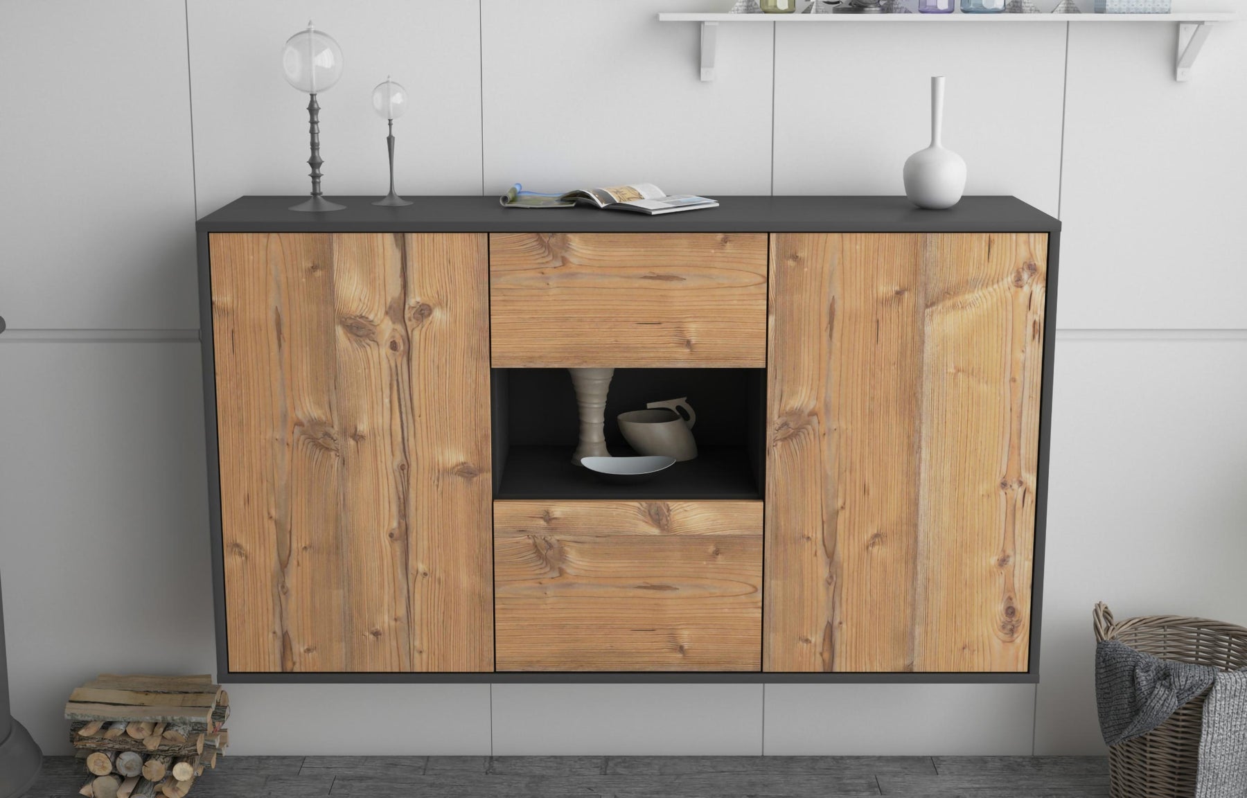 Sideboard Tallahassee, Pinie, hängend (136x79x35cm)