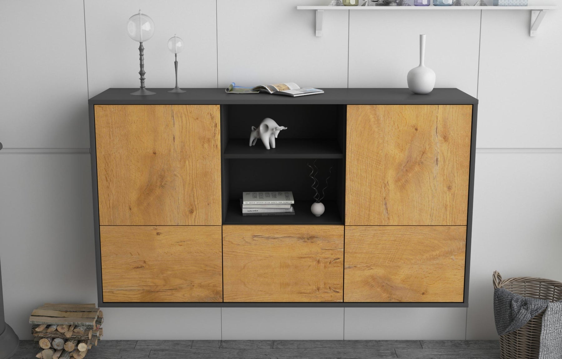 Sideboard Grand Prairie, Eiche, hängend (136x79x35cm)