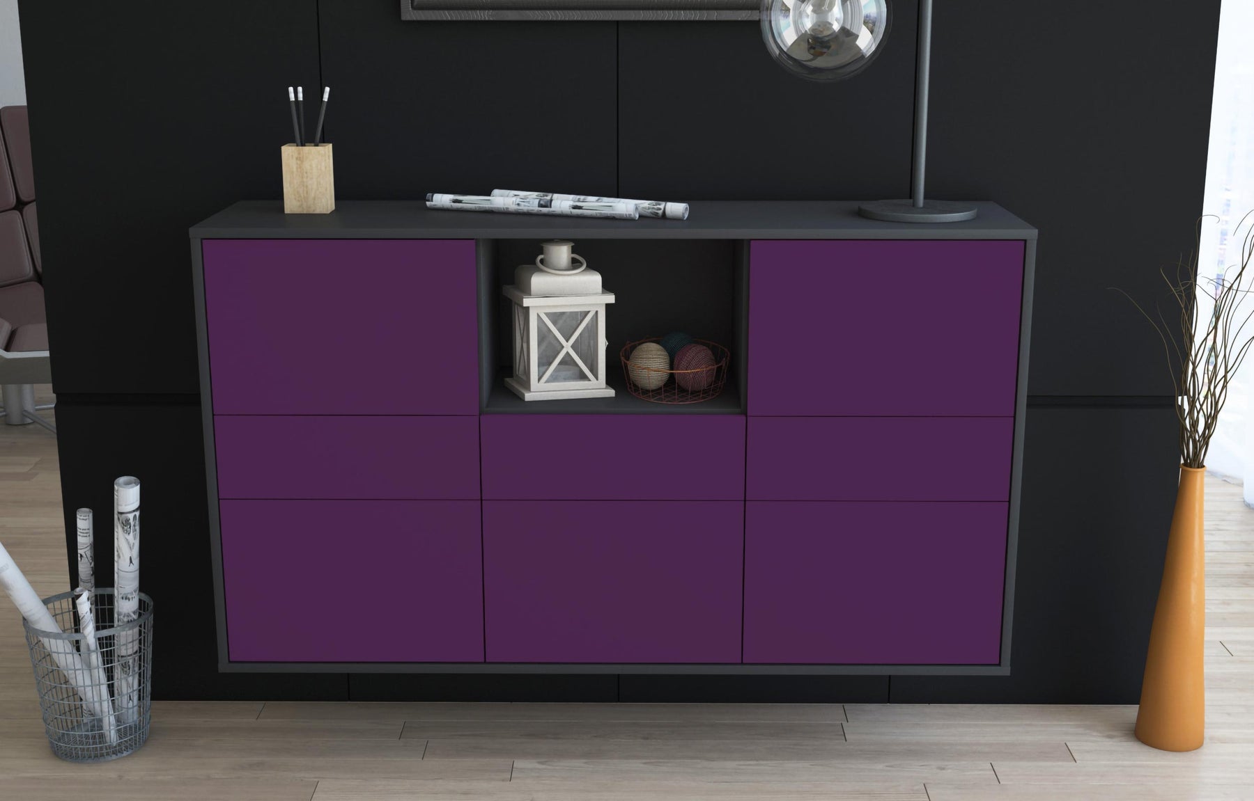 Sideboard Pomona, Lila, hängend (136x79x35cm)