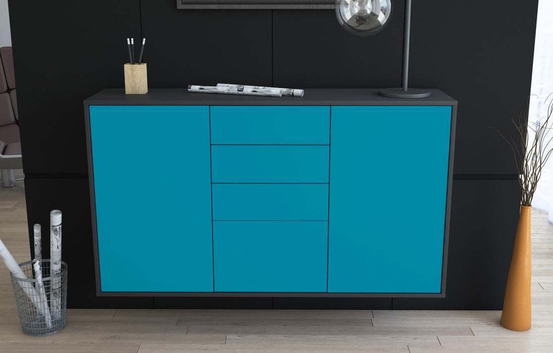 Sideboard Sioux Falls, Türkis, hängend (136x79x35cm)