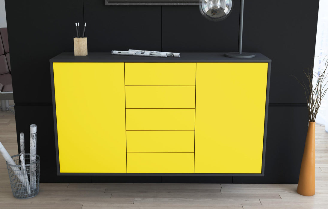 Sideboard Pembroke Pines, Gelb, hängend (136x79x35cm)