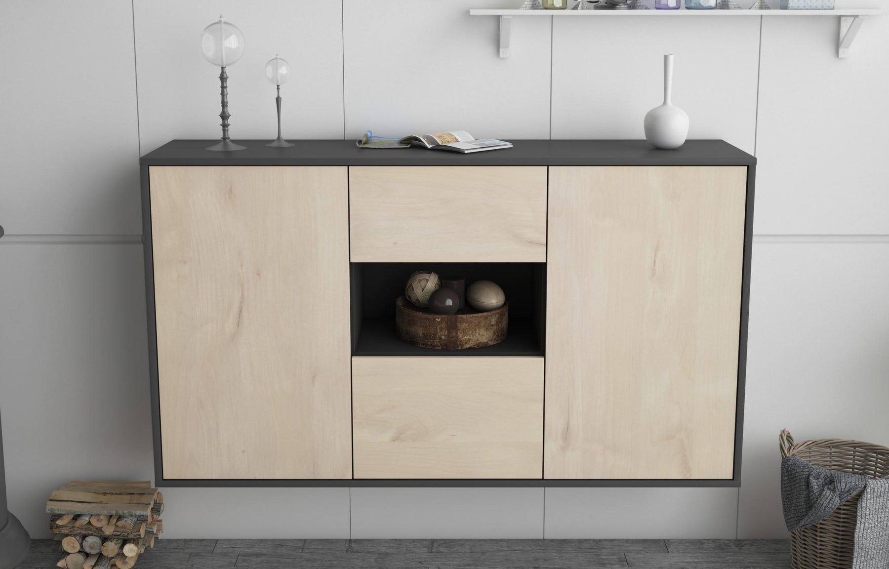 Sideboard Pasadena, Zeder, hängend (136x79x35cm)