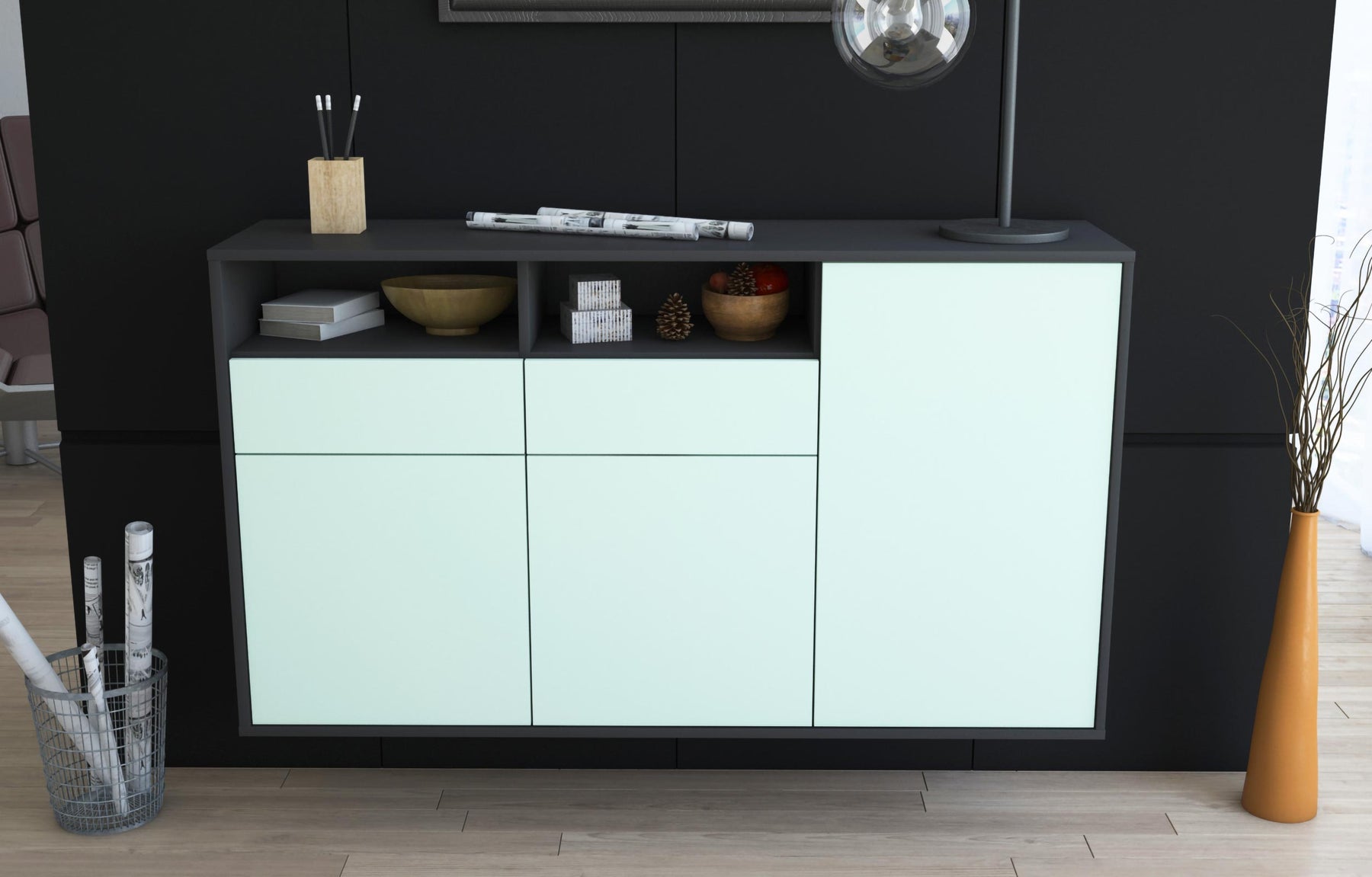 Sideboard Hollywood, Mint, hängend (136x79x35cm)