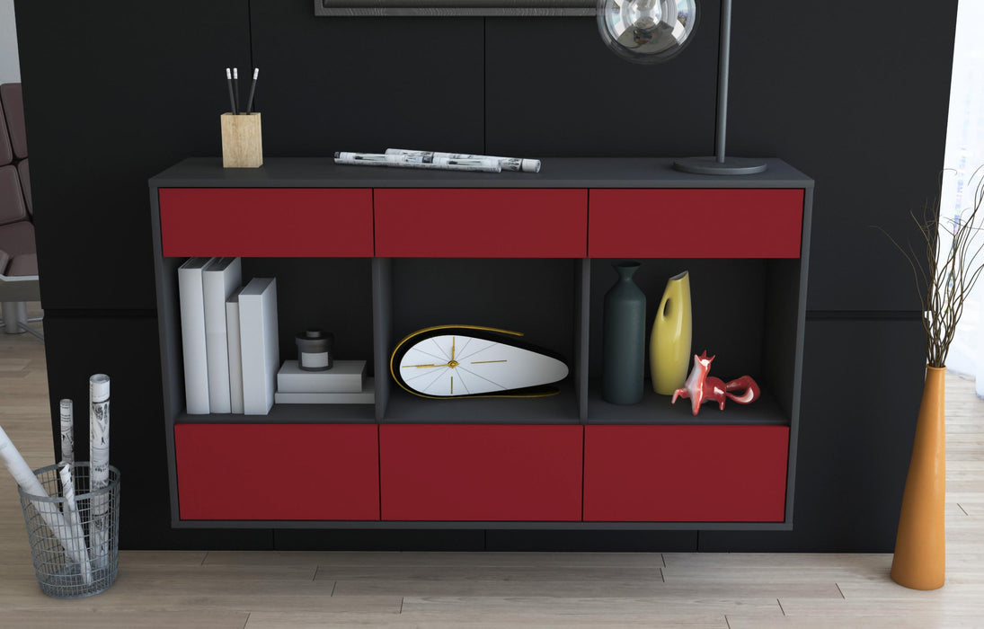 Sideboard Torrance, Bordeaux, hängend (136x79x35cm)