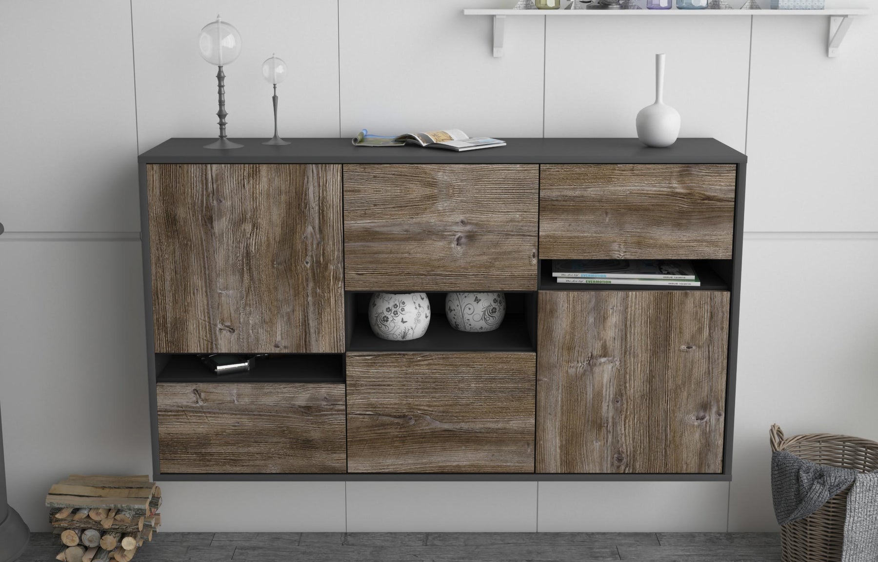 Sideboard Hayward, Treibholz, hängend (136x79x35cm)