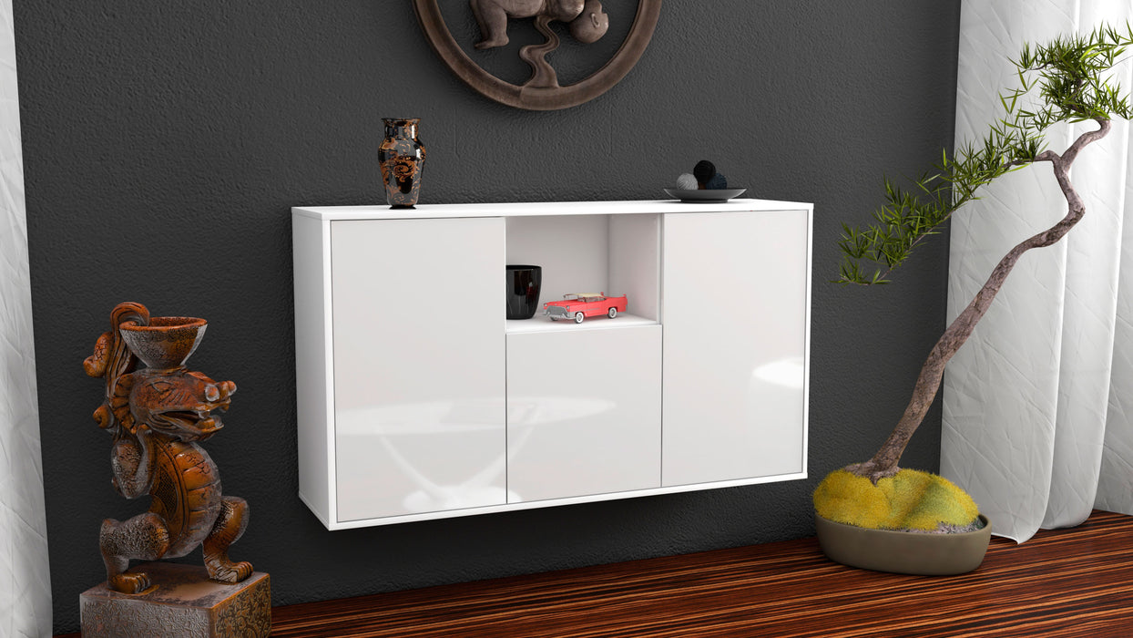 Sideboard Overland Park, Weiß, hängend (136x79x35cm)