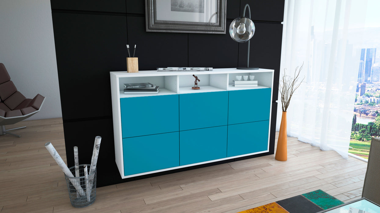 Sideboard Cape Coral, Türkis, hängend (136x79x35cm)